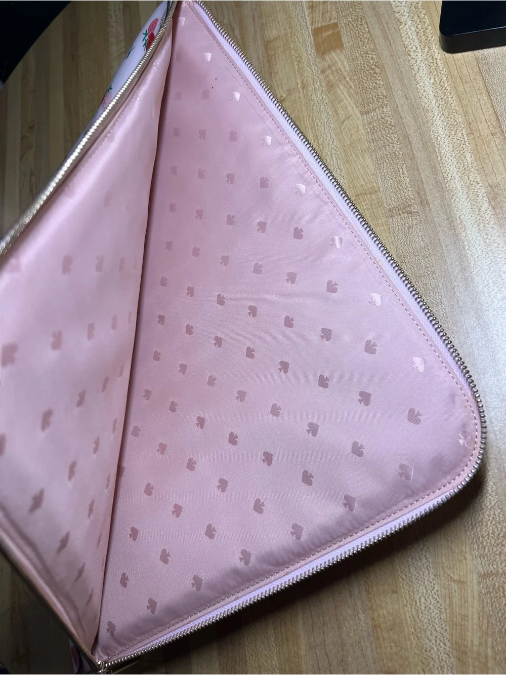 Kat Spade Pink Laptop Sleeve / Case with Red Strawberry Print